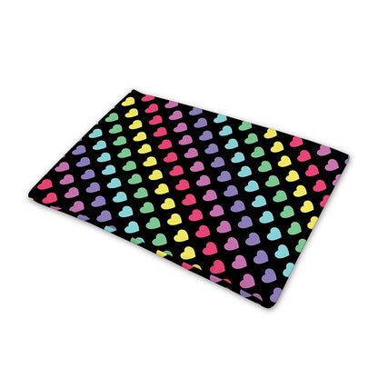 Rainbow Heart Pattern Print Pet Cooling Mat Cover