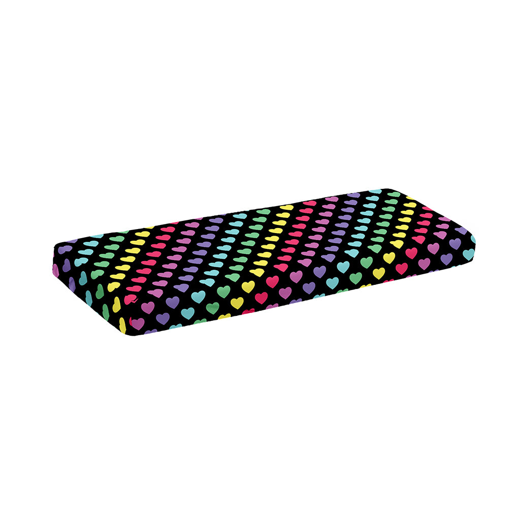Rainbow Heart Pattern Print Piano Keyboard Cover