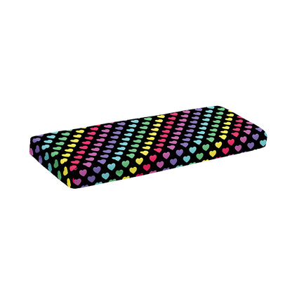 Rainbow Heart Pattern Print Piano Keyboard Cover