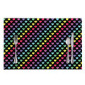 Rainbow Heart Pattern Print Placemat