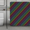 Rainbow Heart Pattern Print Polyester Shower Curtain