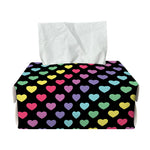 Rainbow Heart Pattern Print Rectangle Tissue Box Cover