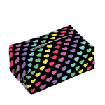 Rainbow Heart Pattern Print Rectangle Tissue Box Cover
