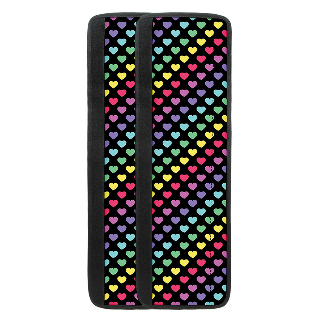 Rainbow Heart Pattern Print Refrigerator Handle Covers