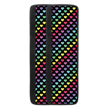 Rainbow Heart Pattern Print Refrigerator Handle Covers