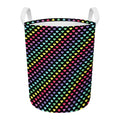 Rainbow Heart Pattern Print Round Laundry Basket