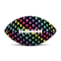 Rainbow Heart Pattern Print Rugby Ball