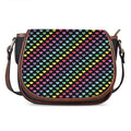 Rainbow Heart Pattern Print Saddle Bag