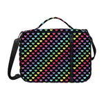 Rainbow Heart Pattern Print Shoulder Strap Bible Bag