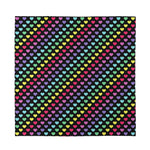 Rainbow Heart Pattern Print Silk Bandana