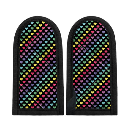 Rainbow Heart Pattern Print Skillet Handle Cover
