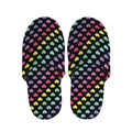 Rainbow Heart Pattern Print Slippers