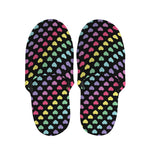 Rainbow Heart Pattern Print Slippers