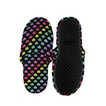 Rainbow Heart Pattern Print Slippers