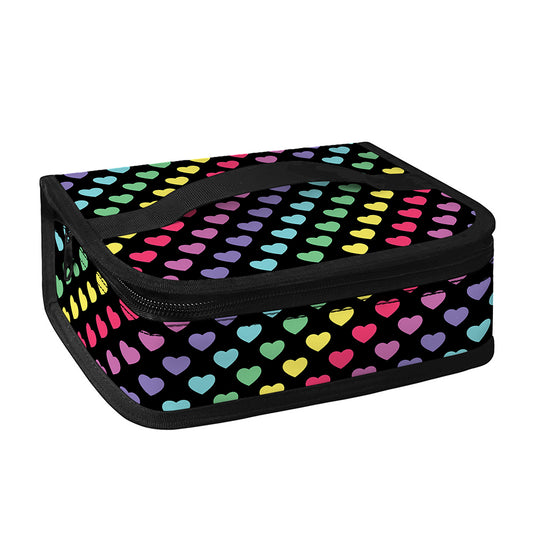 Rainbow Heart Pattern Print Small Lunch Bag