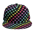 Rainbow Heart Pattern Print Snapback Cap