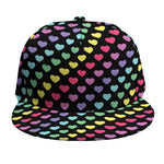 Rainbow Heart Pattern Print Snapback Cap