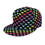 Rainbow Heart Pattern Print Snapback Cap