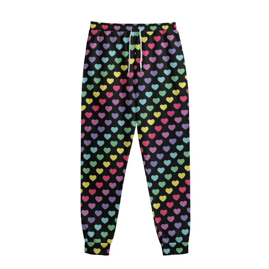 Rainbow Heart Pattern Print Sweatpants