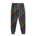 Rainbow Heart Pattern Print Sweatpants