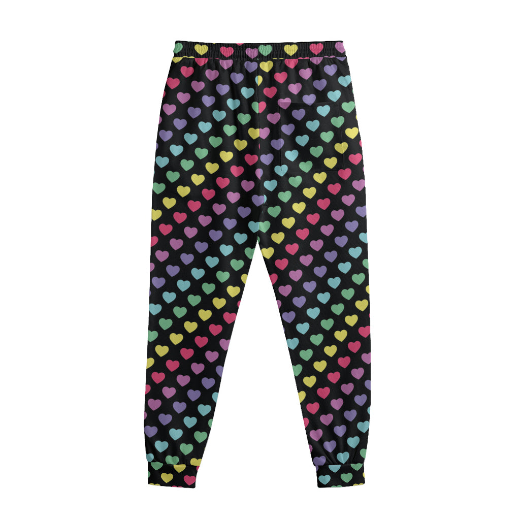 Rainbow Heart Pattern Print Sweatpants