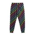 Rainbow Heart Pattern Print Sweatpants