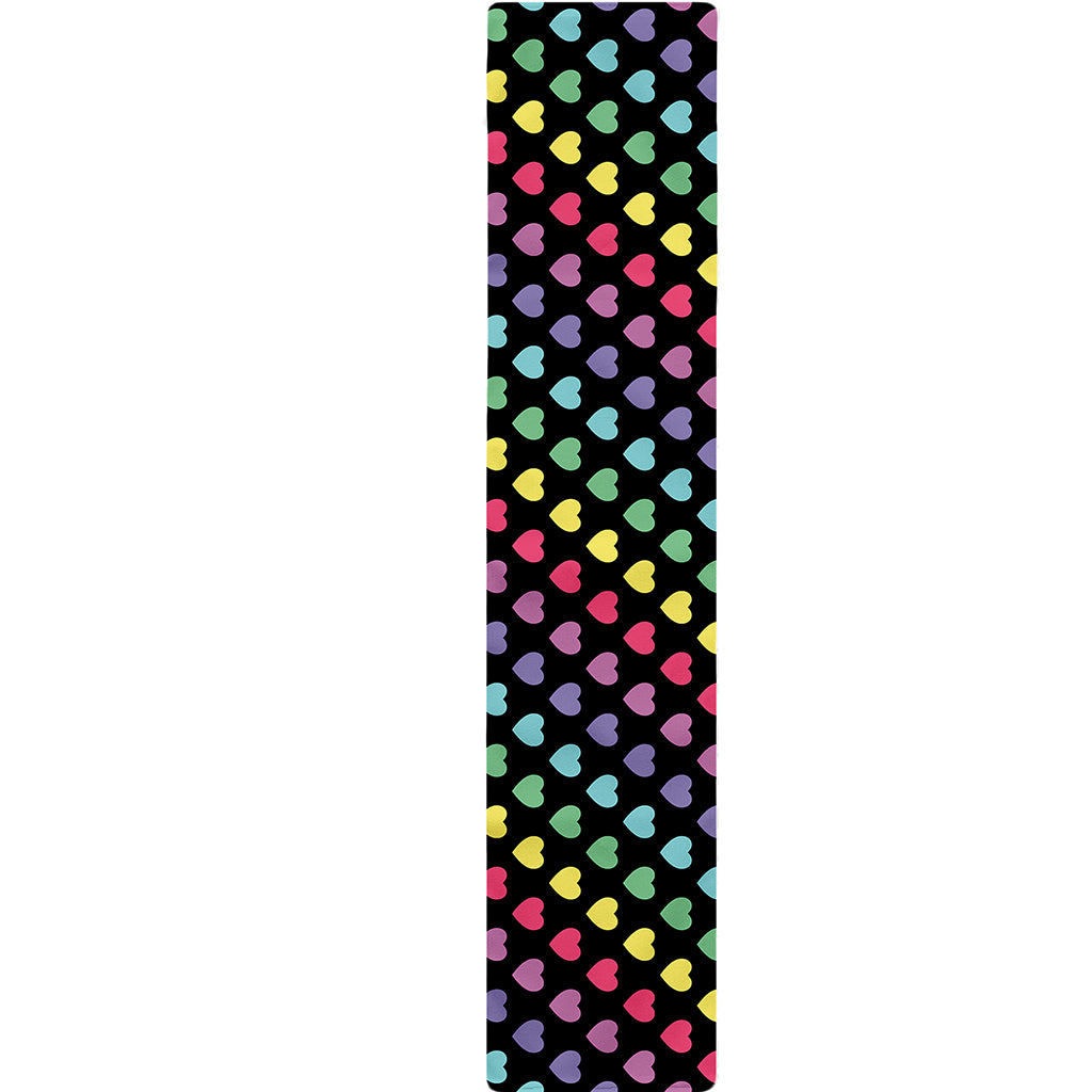 Rainbow Heart Pattern Print Table Runner