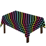 Rainbow Heart Pattern Print Tablecloth