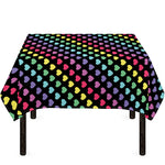 Rainbow Heart Pattern Print Tablecloth