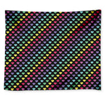 Rainbow Heart Pattern Print Tapestry