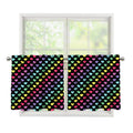 Rainbow Heart Pattern Print Tier Curtains