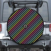 Rainbow Heart Pattern Print Tire Cover With Camera Hole