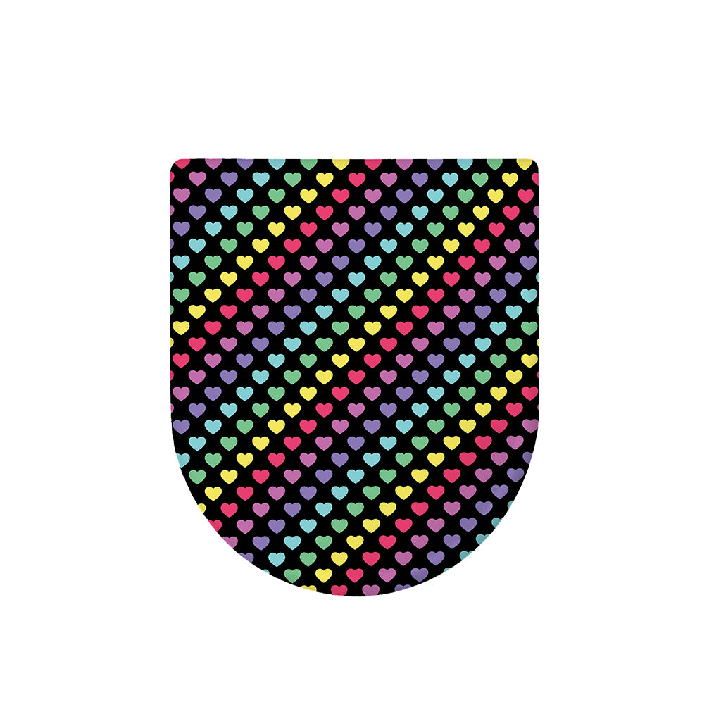 Rainbow Heart Pattern Print Toilet Lid Cover