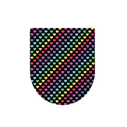 Rainbow Heart Pattern Print Toilet Lid Cover