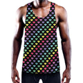 Rainbow Heart Pattern Print Men's Workout Tank Top