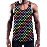Rainbow Heart Pattern Print Training Tank Top