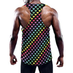 Rainbow Heart Pattern Print Training Tank Top