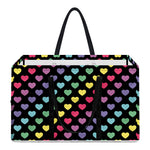 Rainbow Heart Pattern Print Utility Tote Bag