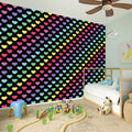 Rainbow Heart Pattern Print Wall Sticker