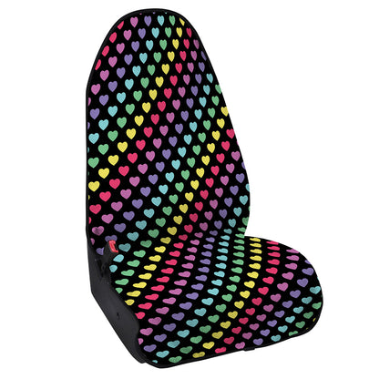 Rainbow Heart Pattern Print Waterproof Car Seat Cover