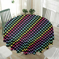 Rainbow Heart Pattern Print Waterproof Round Tablecloth