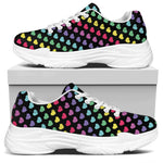 Rainbow Heart Pattern Print White Chunky Shoes