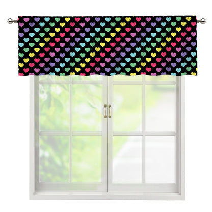Rainbow Heart Pattern Print Window Valance