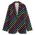 Rainbow Heart Pattern Print Women's Blazer
