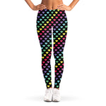 Rainbow Heart Pattern Print Women's Leggings