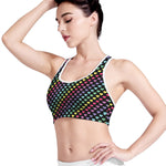 Rainbow Heart Pattern Print Women's Sports Bra
