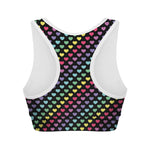 Rainbow Heart Pattern Print Women's Sports Bra
