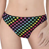 Rainbow Heart Pattern Print Women's Thong