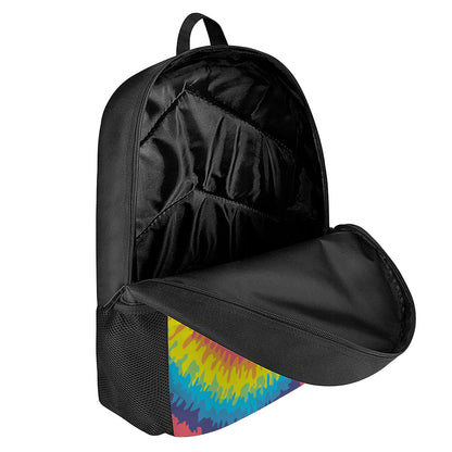Rainbow Heart Tie Dye Print 17 Inch Backpack
