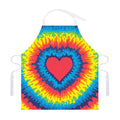 Rainbow Heart Tie Dye Print Adjustable Apron
